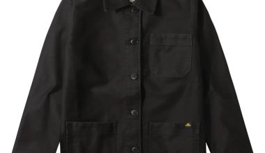 Moleskin Work Jacket in Black, from Le Mont Saint Michel
