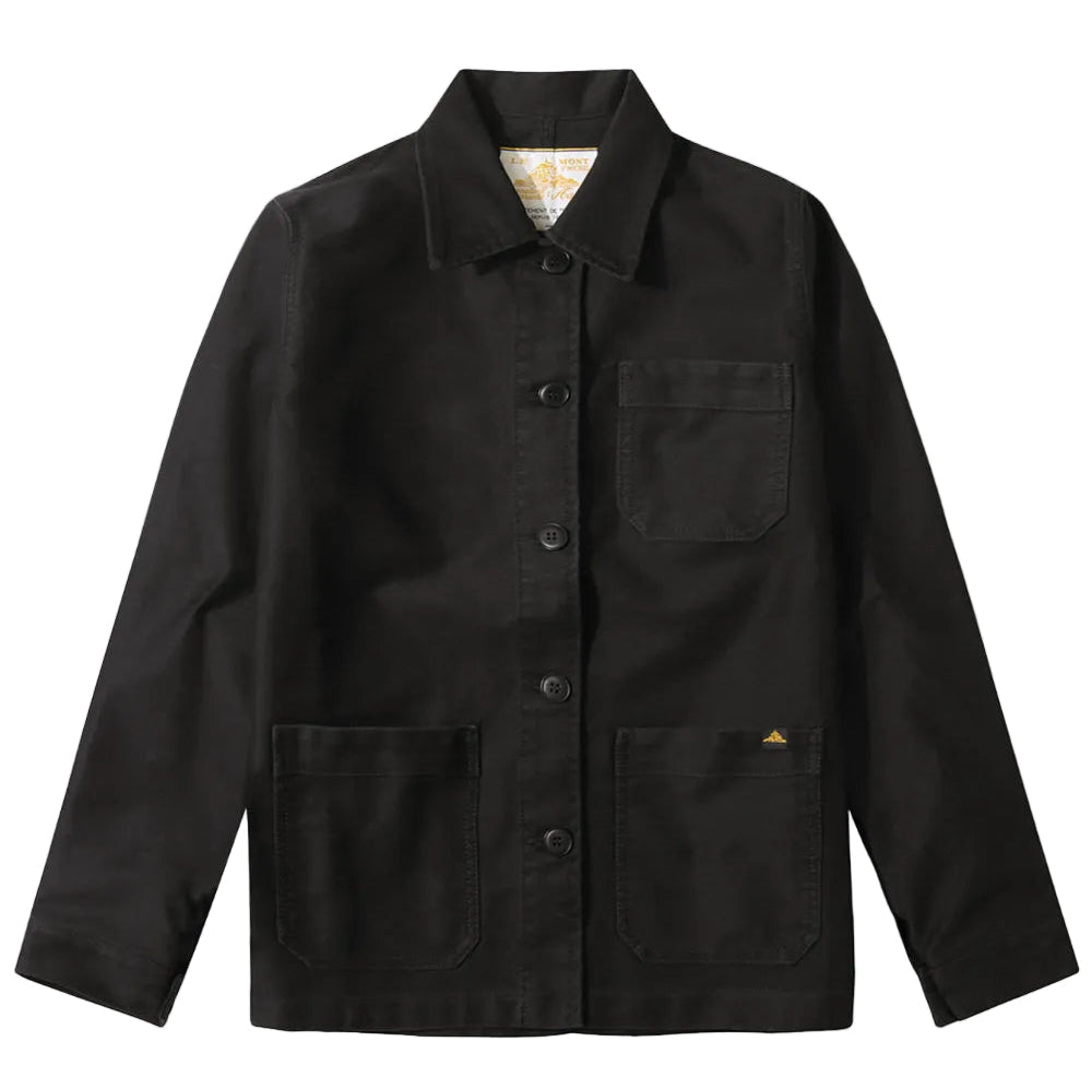 Moleskin Work Jacket in Black, from Le Mont Saint Michel