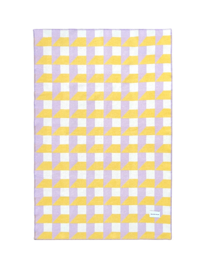 Cubics Blanket in Lilac and Sun, from Maison Deux - Image 2