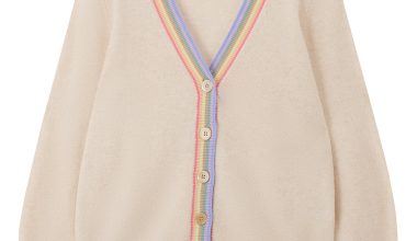 Cashmere Rainbow Cardigan in Oatmeal, from Jumper 1234