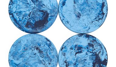 Set of 4 Coasters in Denim Swirl, from Nashi Home