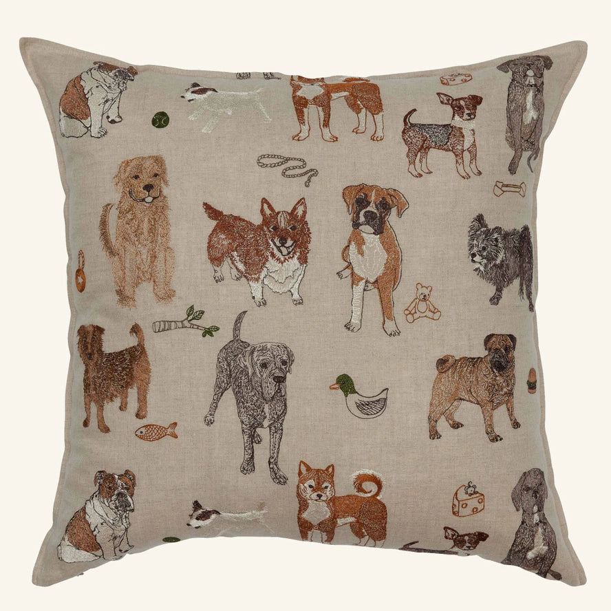 Dogs and Toys Pillow, from Coral & Tusk