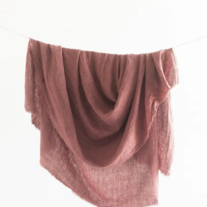 Stone Washed Linen Tablecloth in Ash Rose - Image 4