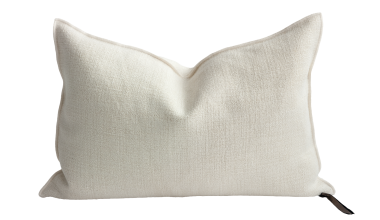 Vintage Canvas Linen Off White Pillow 16x24, from Maison de Vacances