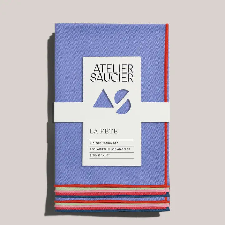Set of 6 Napkins in Party Wave, from Atelier Saucier - Image 4