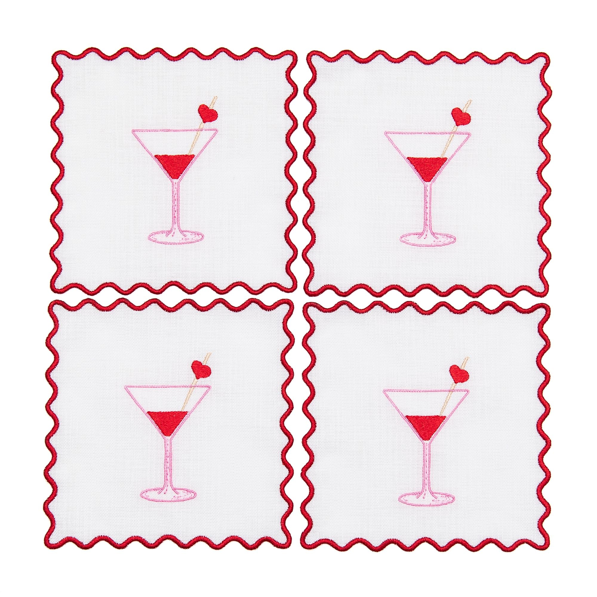 Valentines Cocktail Set of 4 Napkins, from NuYorkCloth - Image 3