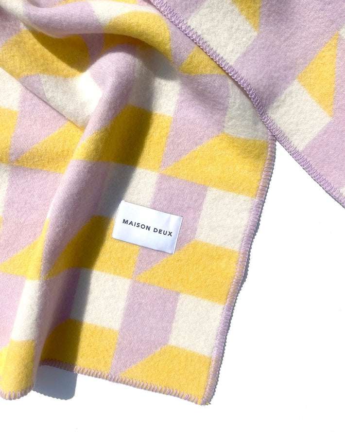 Cubics Blanket in Lilac and Sun, from Maison Deux - Image 3