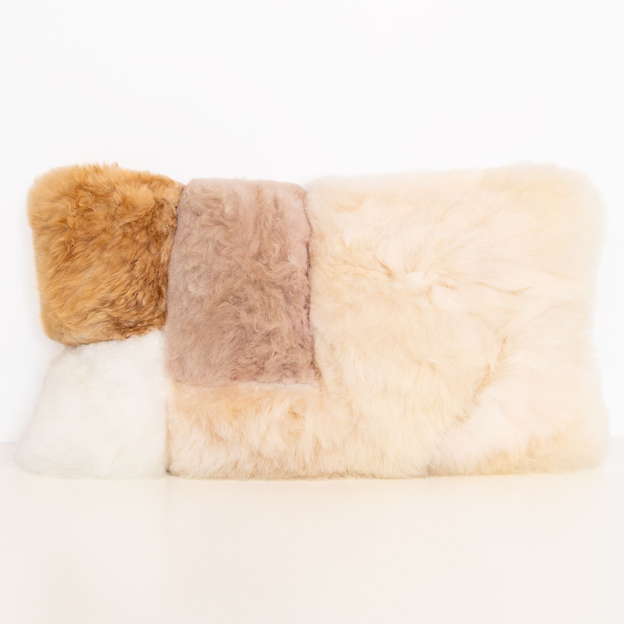 Alpaca Color Block Lumbar Pillow in Sandstone