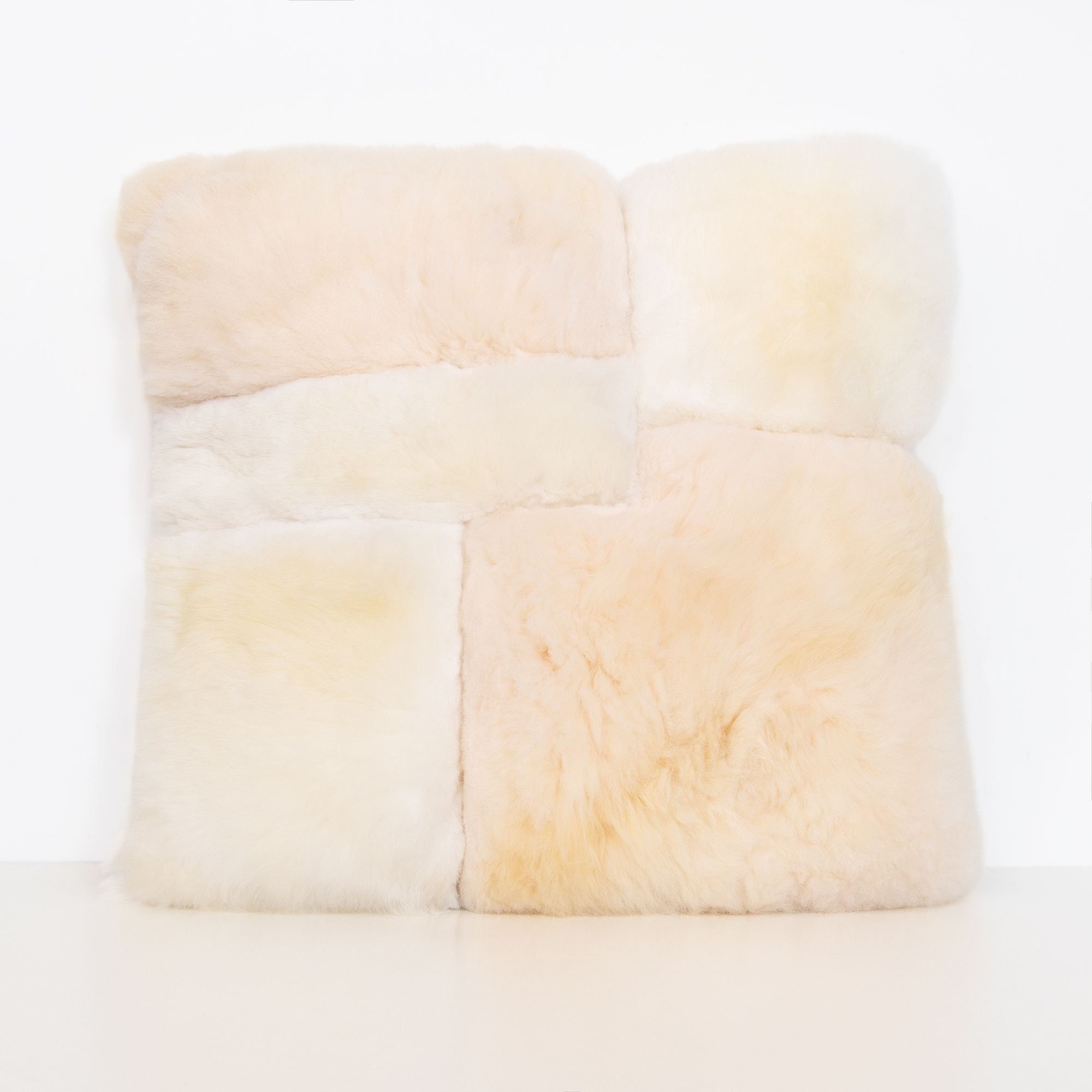 Alpaca Color Block Pillow in Crema