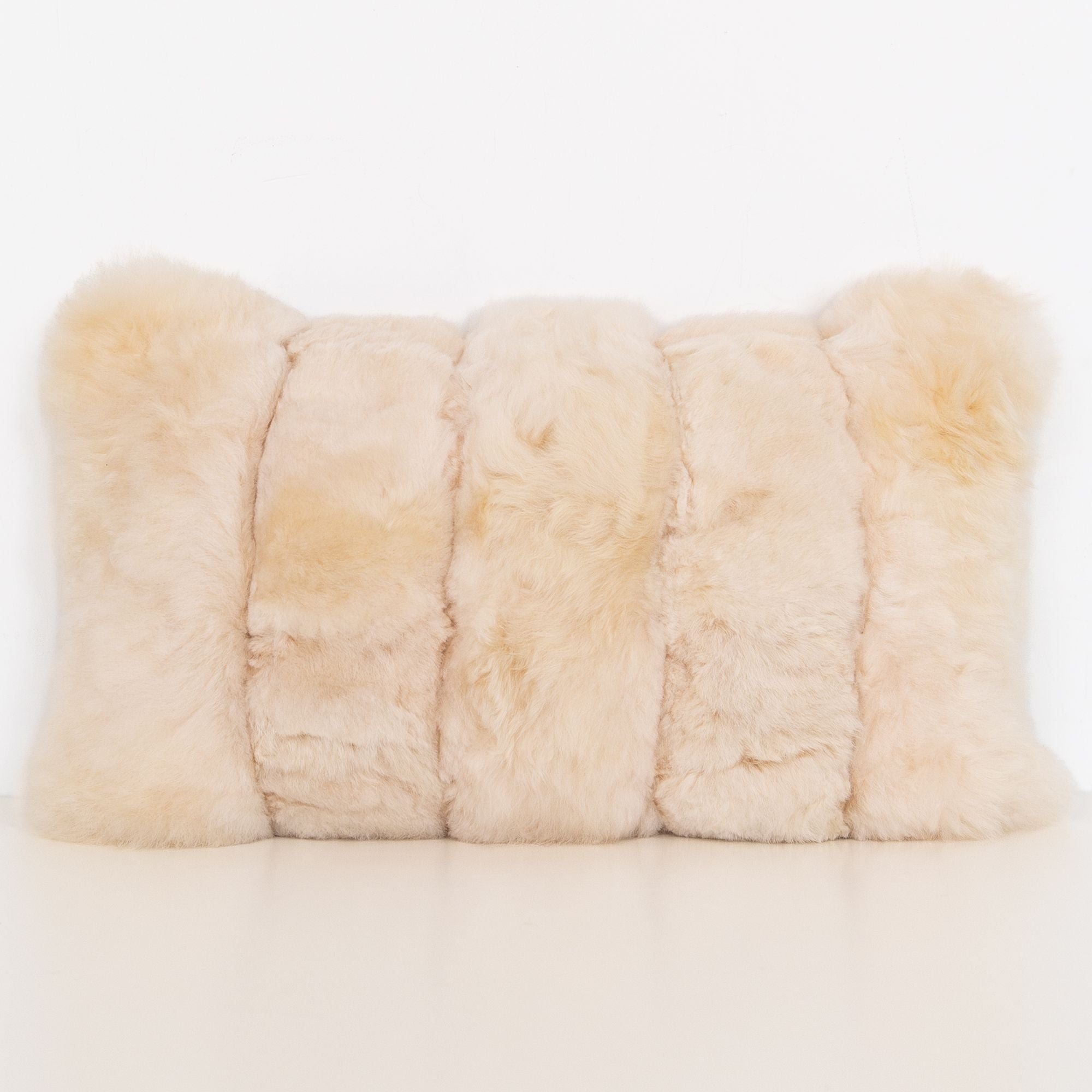 Alpaca Lumbar Stripe Pillow in Crema