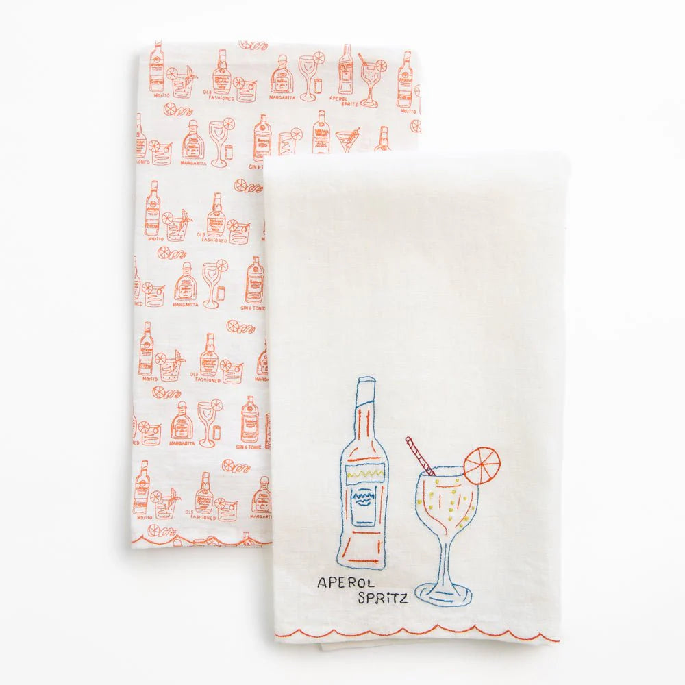 Set of 2 Aperol Spritz Linen Tea Towels - Image 4
