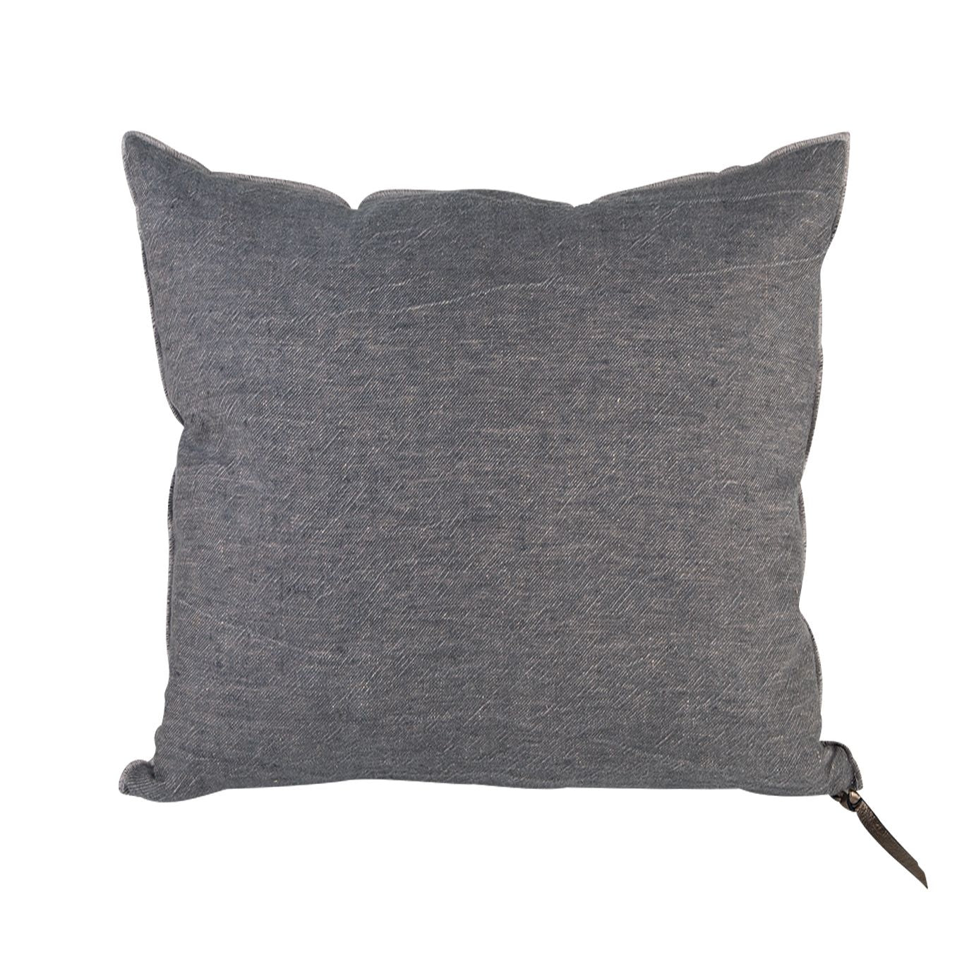 Crumpled Washed Linen Pillow 26x26 in Ardoise, from Maison De Vacances