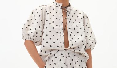 Bubble Linen Shirt in Natural & Black Polka Dots, from Lanhtropy