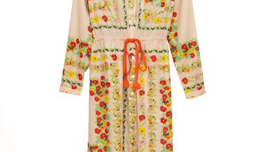 Band Collar Floral Shirtdress, from Hope For Flowers