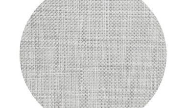 Basketweave Placemats in White and Silver, from Chilewich