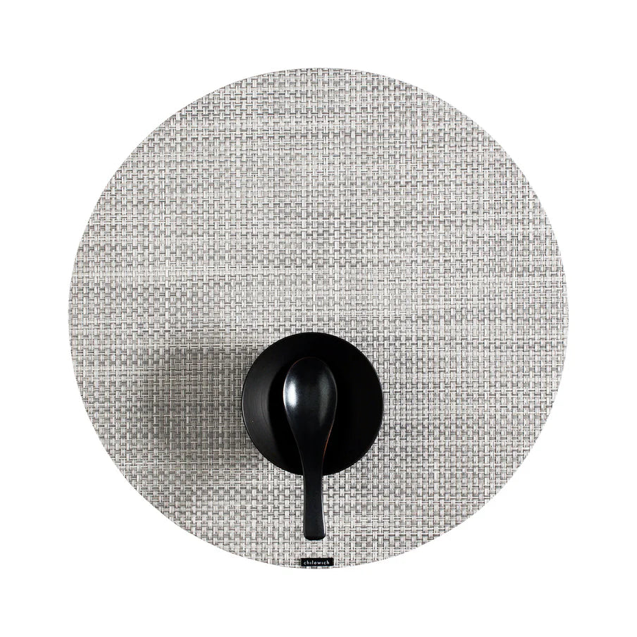 Basketweave Placemats in White and Silver, from Chilewich - Image 2