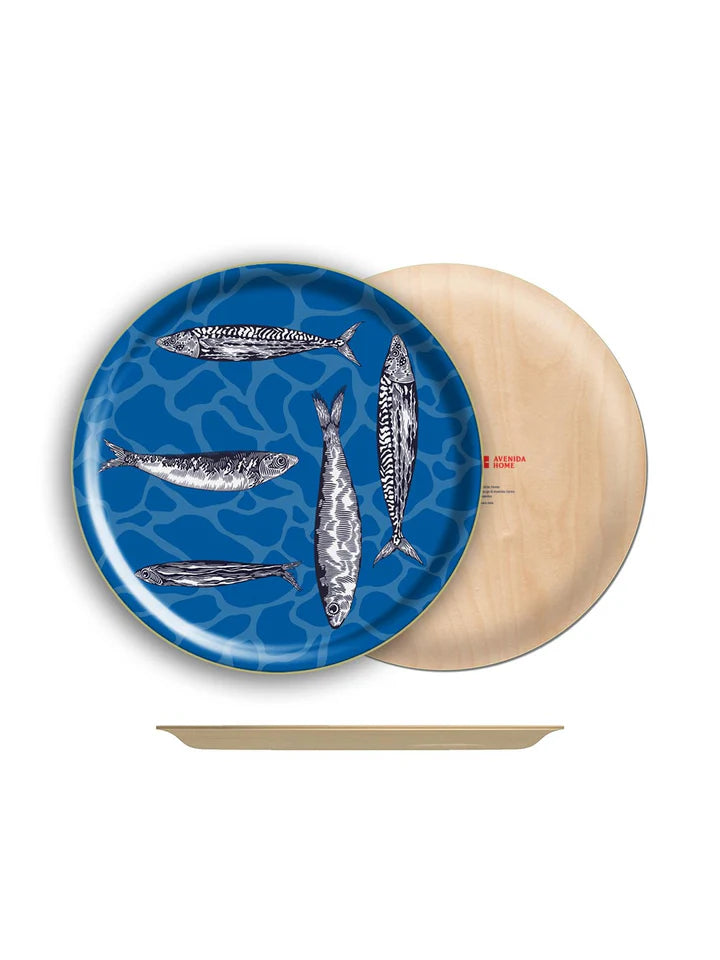 Blue Tide Round Tray, from Avenida Home - Image 2