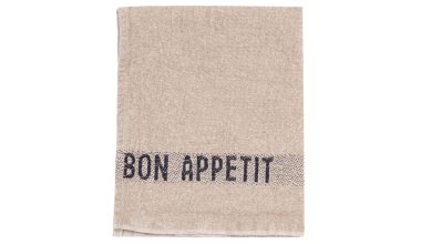 Bon Appetit Napkin / Placemat in Black, from Charvet Editions