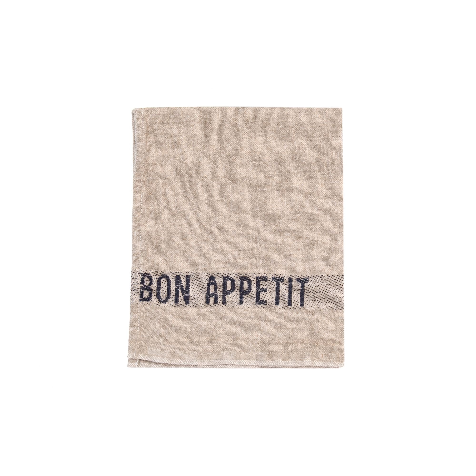 Bon Appetit Napkin / Placemat in Black, from Charvet Editions