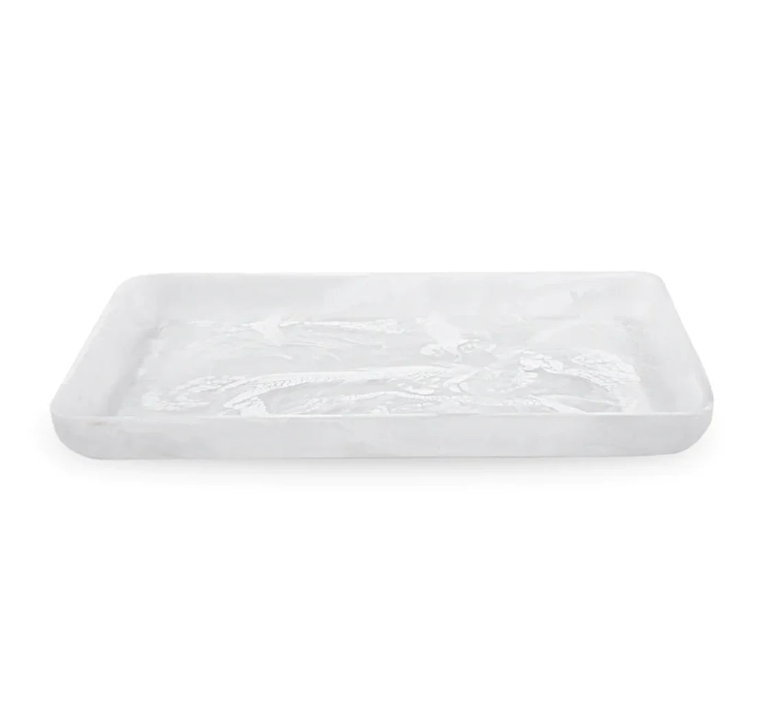 Rectangular Tray in White Swirl, from Nashi Home - Image 2