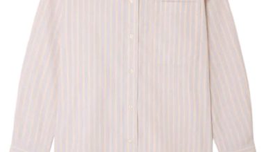 Striped Carlotta Shirt in Orange and Grey, from Soeur