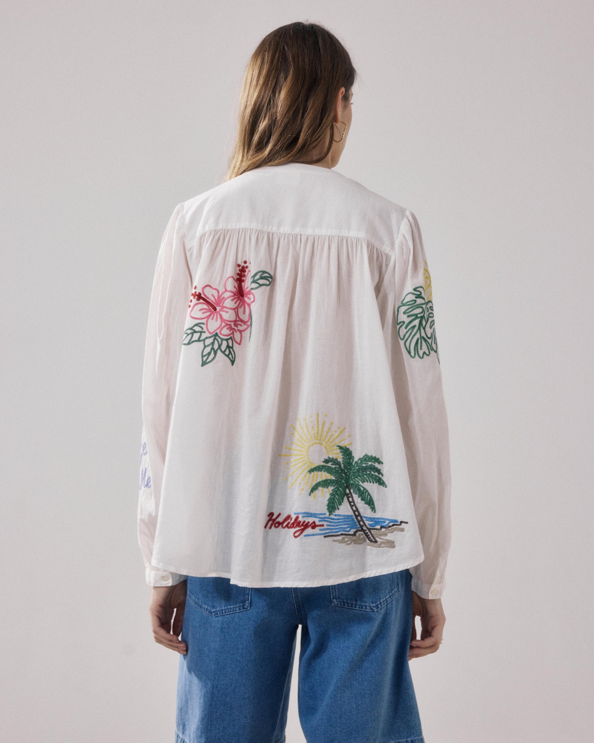 Cielo Shirt in Ecru, from Hartford - Image 3