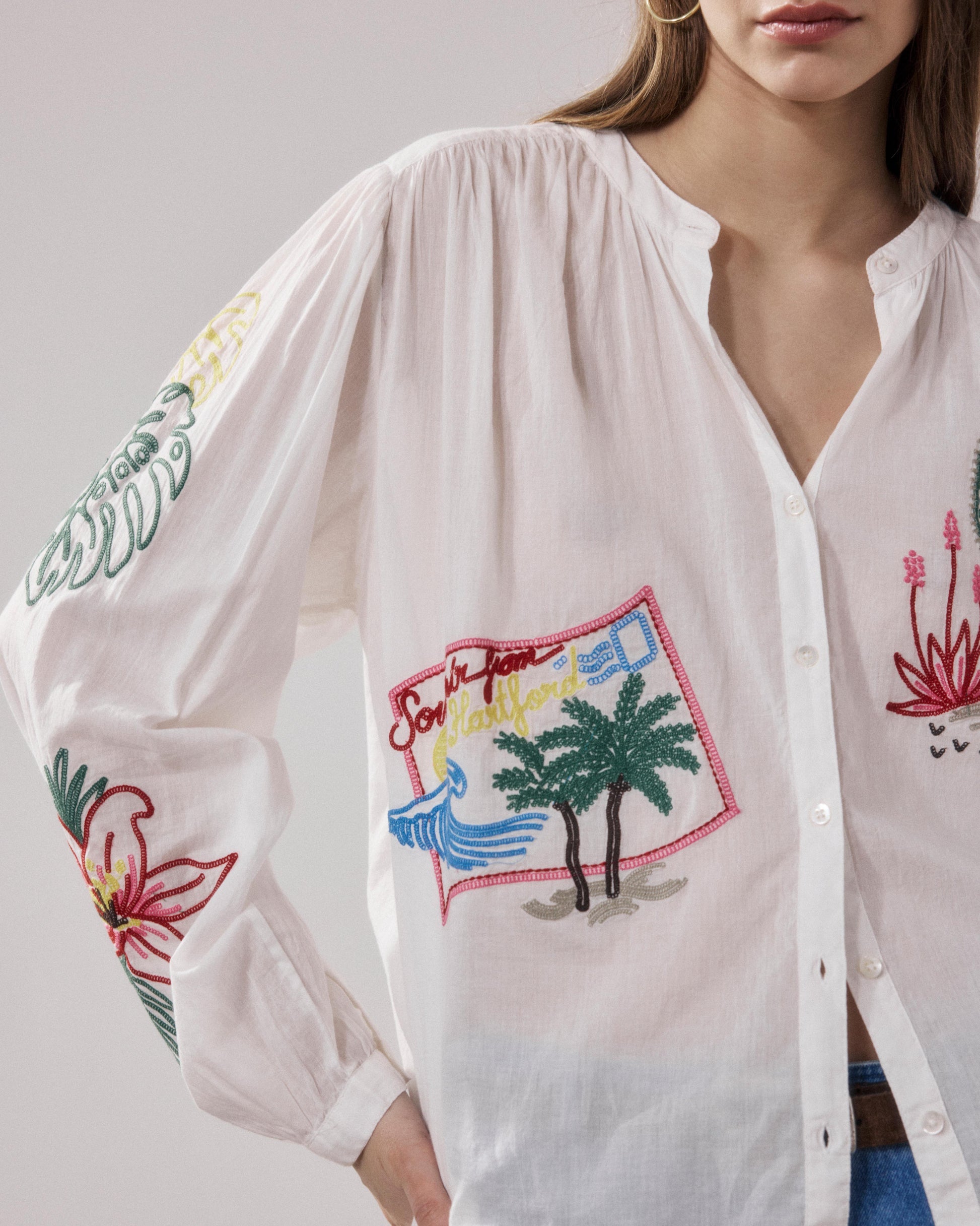 Cielo Shirt in Ecru, from Hartford - Image 4
