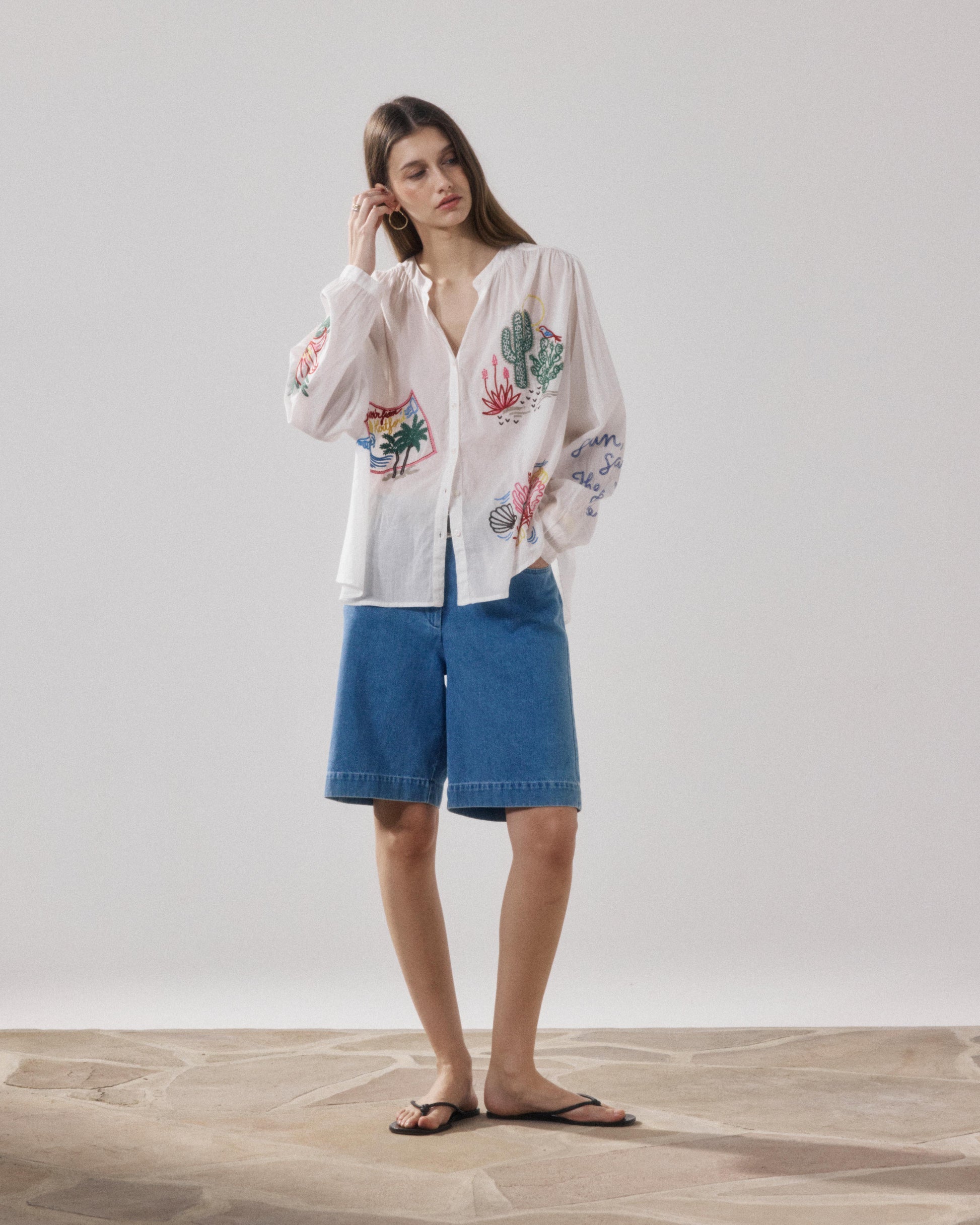 Cielo Shirt in Ecru, from Hartford - Image 2