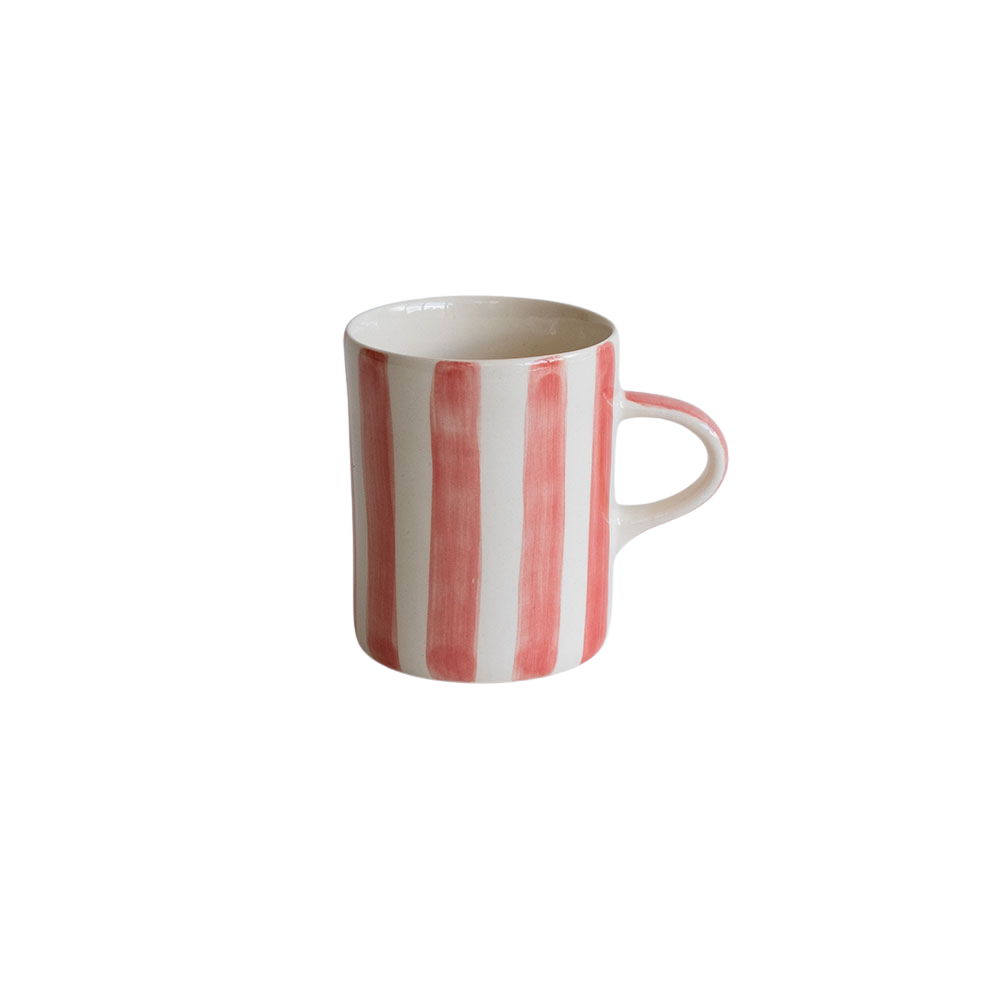 Candy Sripe Demi Mug in Rose