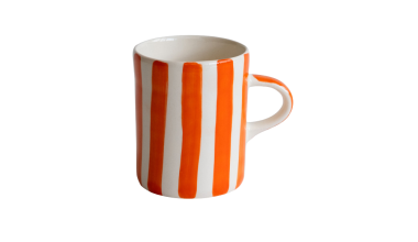 Candy Sripe Demi Mug in Tangerine