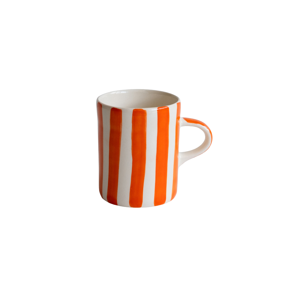Candy Sripe Demi Mug in Tangerine