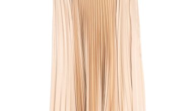 Benedetto Midi Skirt in Taupe, from Loyd Ford