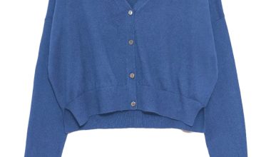 Cropped Cardigan in Denim, from Organic by John Patrick