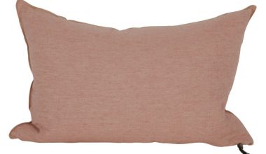 Crumpled Washed Linen Pillow 16x24 in Bois de Rose, from Maison De Vacances