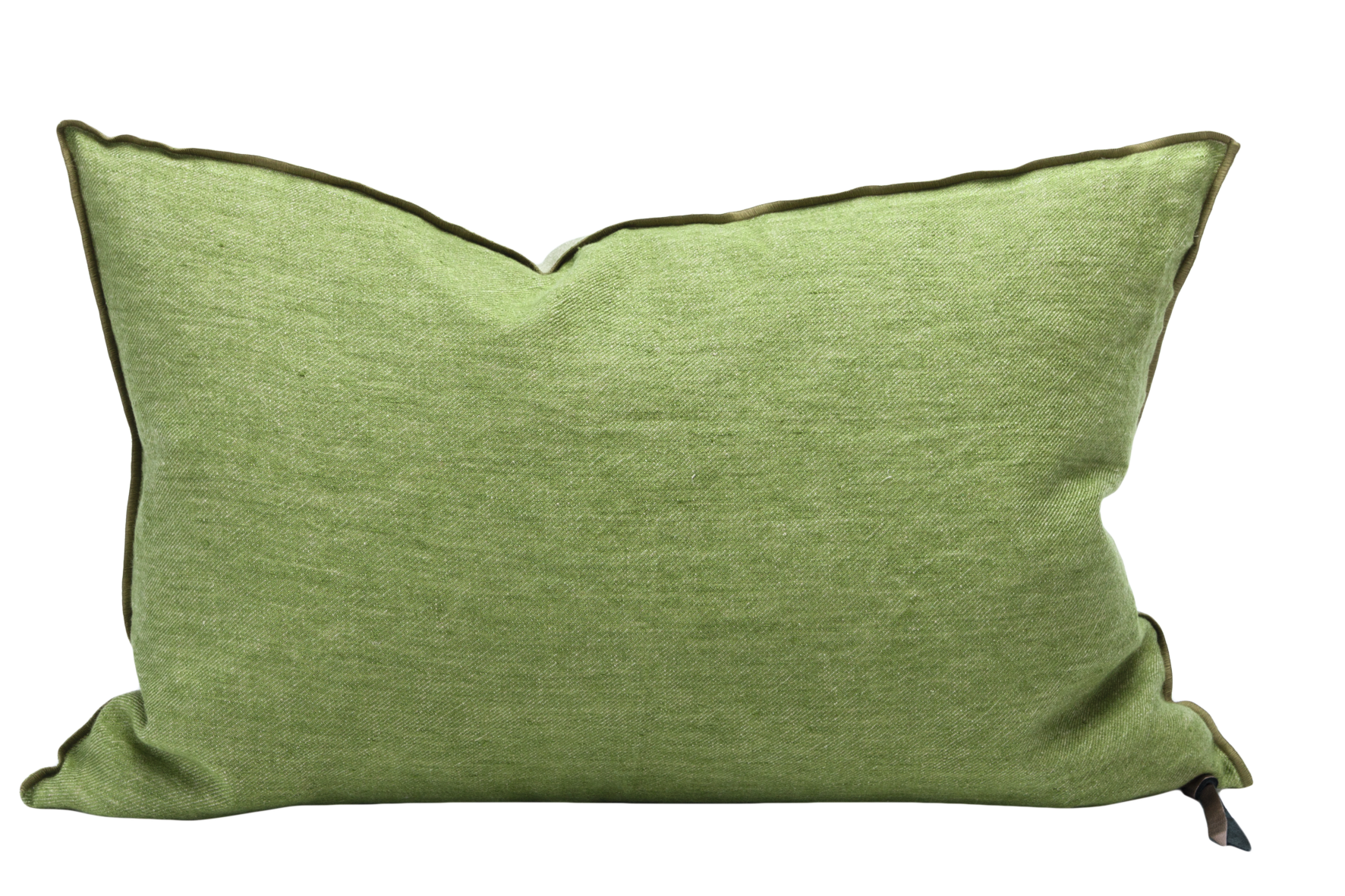 Crumpled Washed Linen Pillow 16x24 in Pomme, from Maison De Vacances