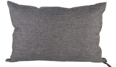 Crumpled Washed Linen Pillow 16x24 in Ardoise, from Maison De Vacances