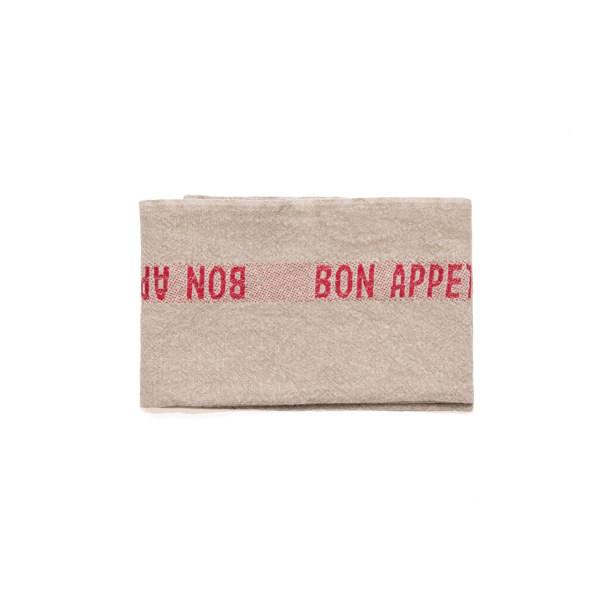 Bon Appetit Tea Towel in Linen Red, from Charvet Editions