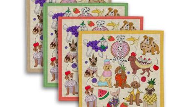 Dog Dessert Set of 4 Napkins, from Avenida Home