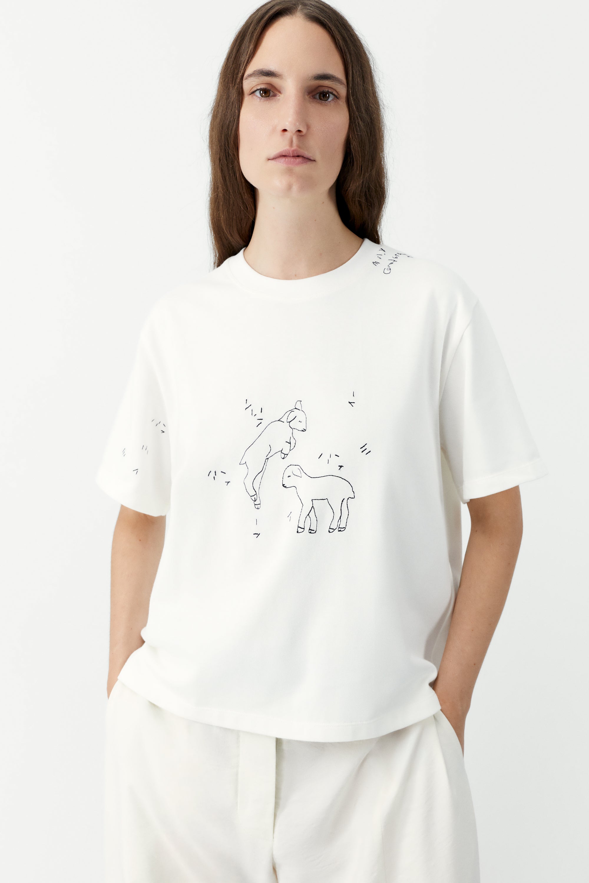 Embroidered Cordera T-shirt in White, from Cordera - Image 3