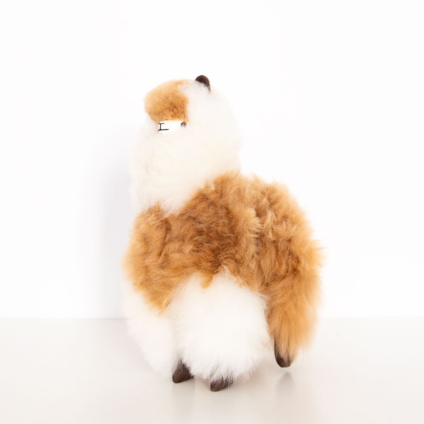 Medium Plush Alpaca in Ivory and Beige - Image 2