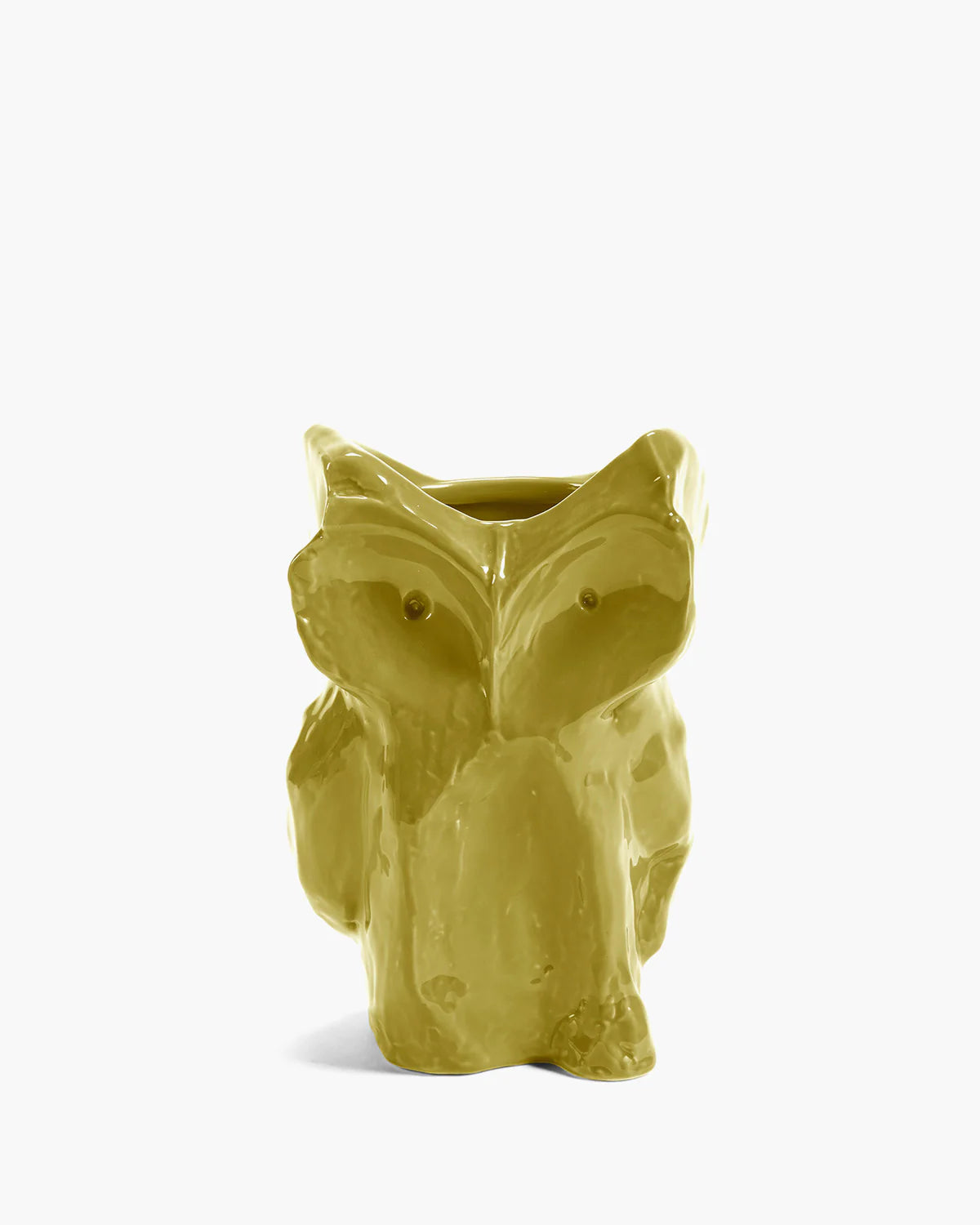 Small Owl Vase in Yellow After Midnight