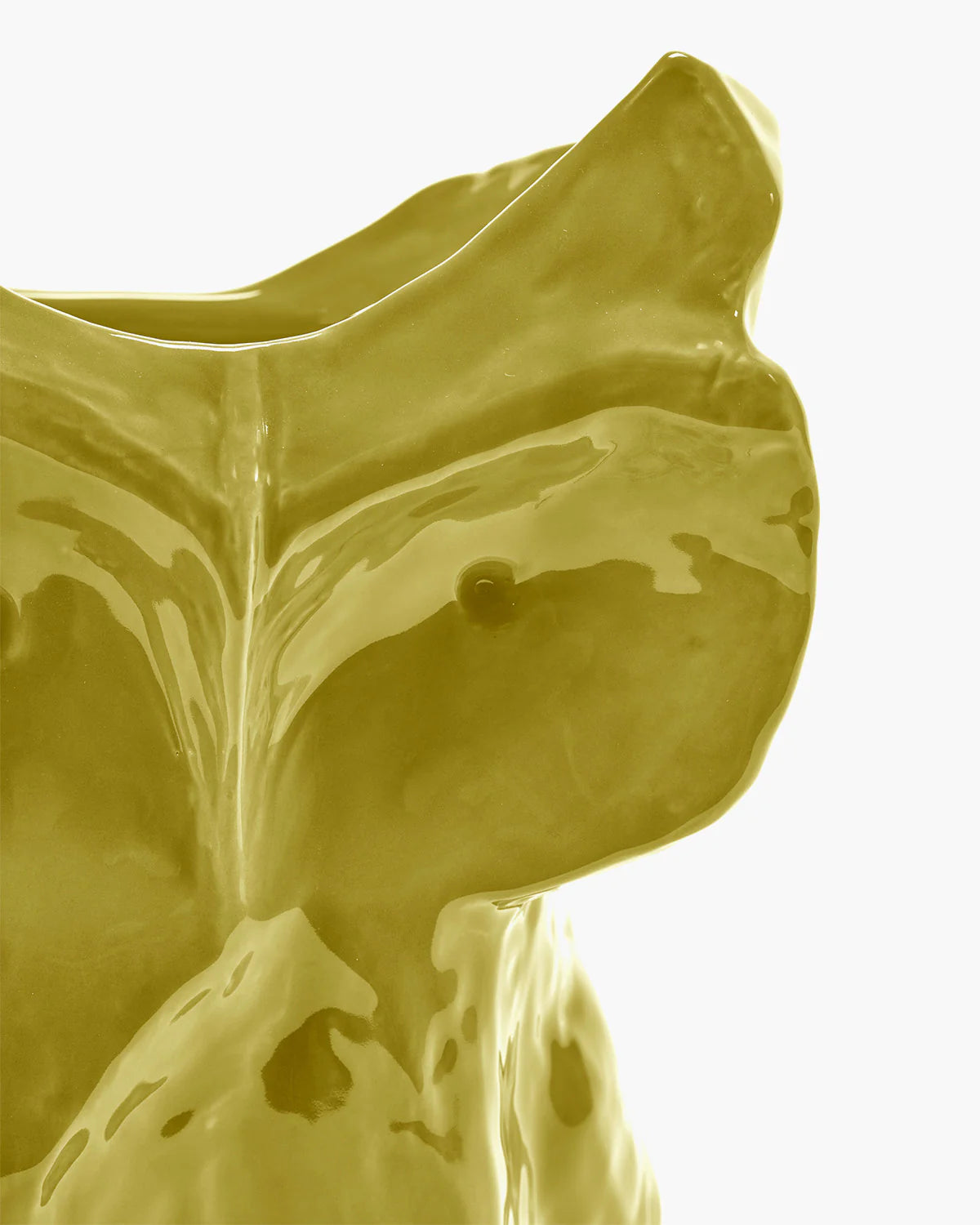 Small Owl Vase in Yellow After Midnight - Image 3