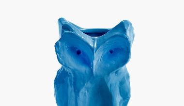 Small Owl Vase in Blue After