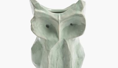 Large Owl Vase in Light Blue