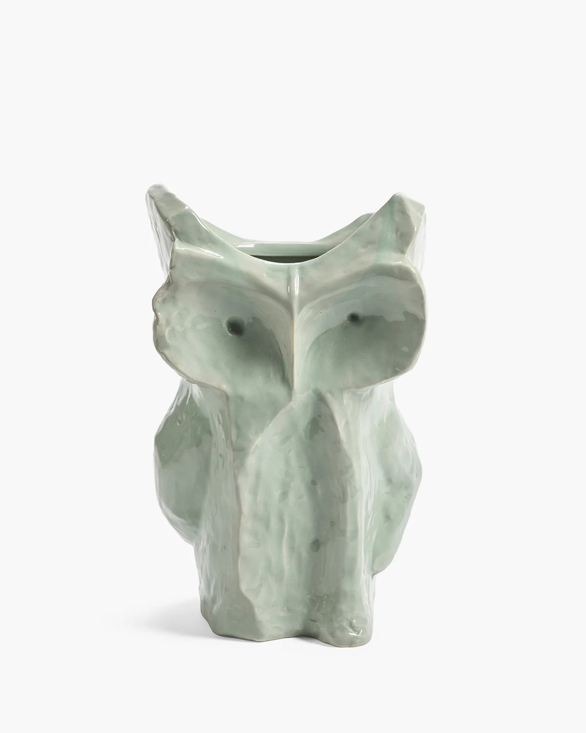 Large Owl Vase in Light Blue