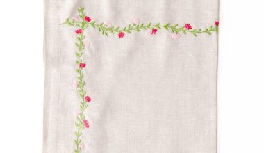 Cottage Garden Embroidered Napkin in Pink, from Deborah Rhodes