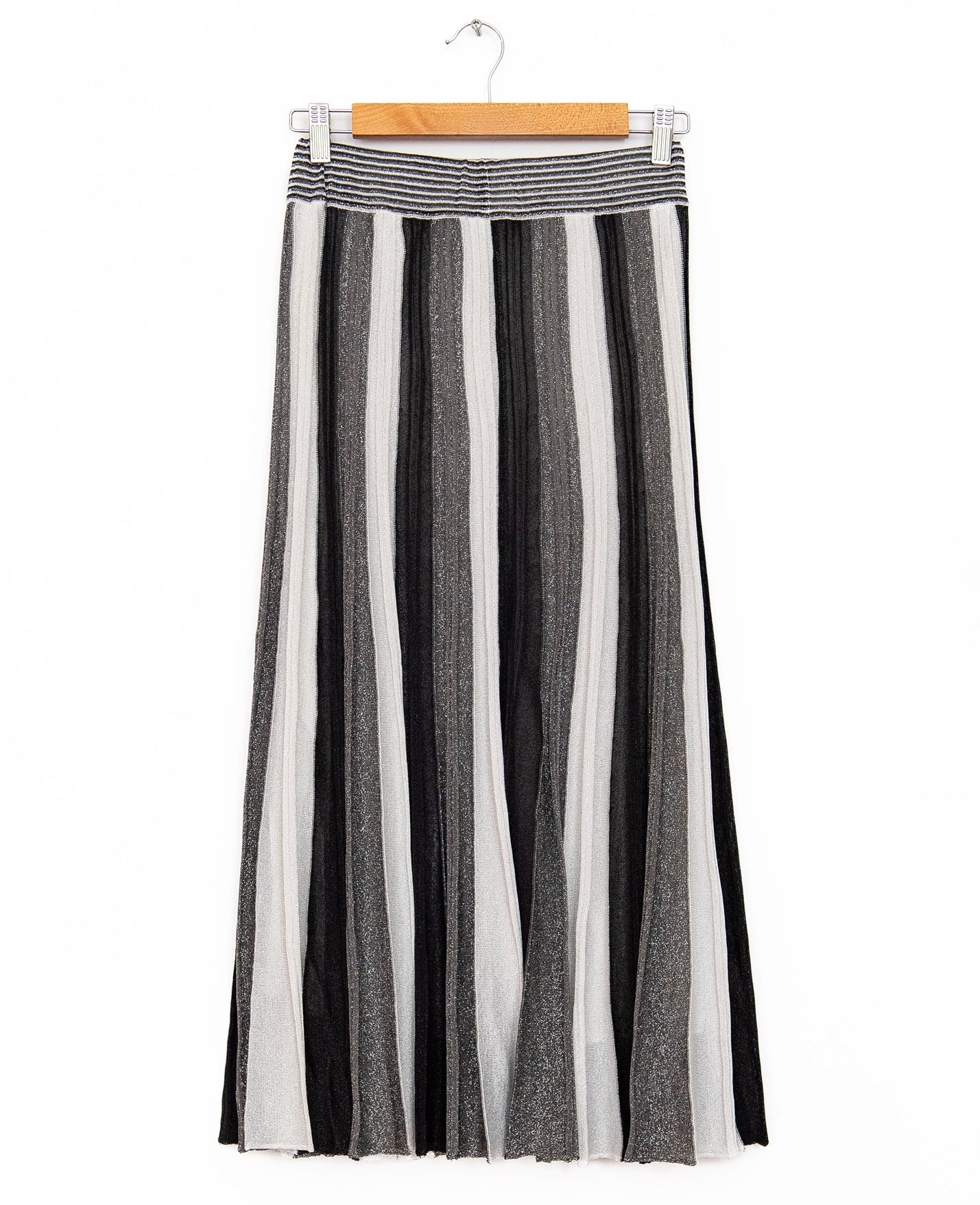 Gala Long Pleated Skirt in Gris & Argent, from Maison Lurex - Image 2