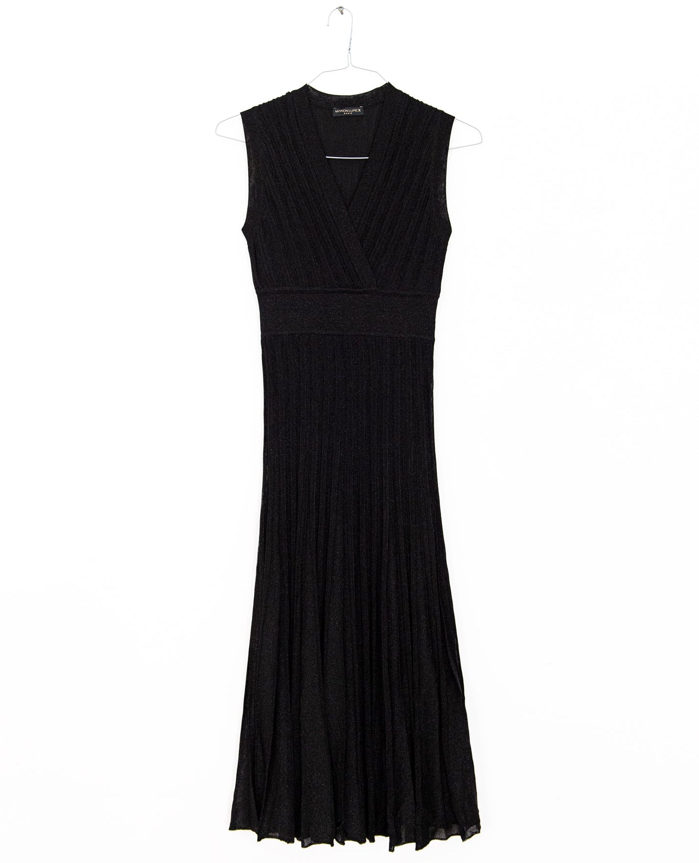 Gala Long Wrap-over Dress in Noir, from Maison Lurex