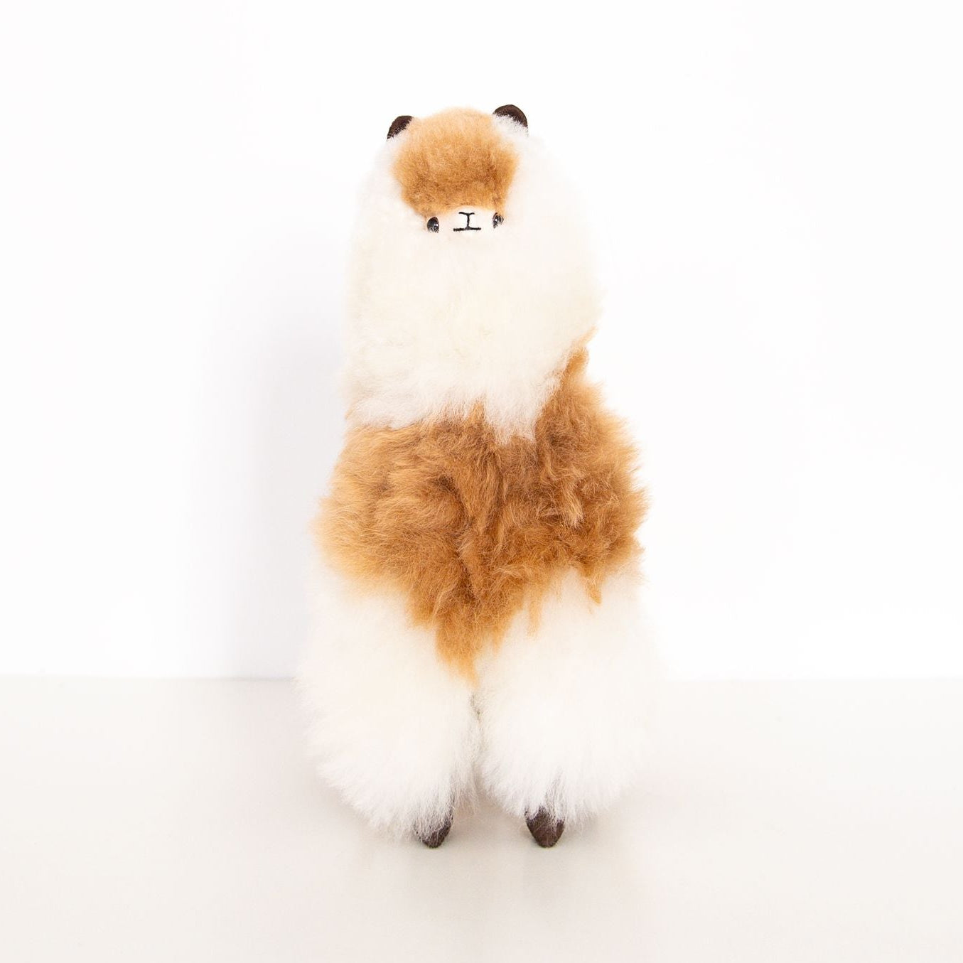 Medium Plush Alpaca in Ivory and Beige