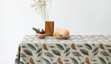 Golden Fall Linen Tablecloth on Dark Natural, from Linen Tales